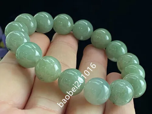 Сертифицированный браслет из натурального жадеита класса А с зелеными нефритовыми бусинами диаметром 13 мм-2819