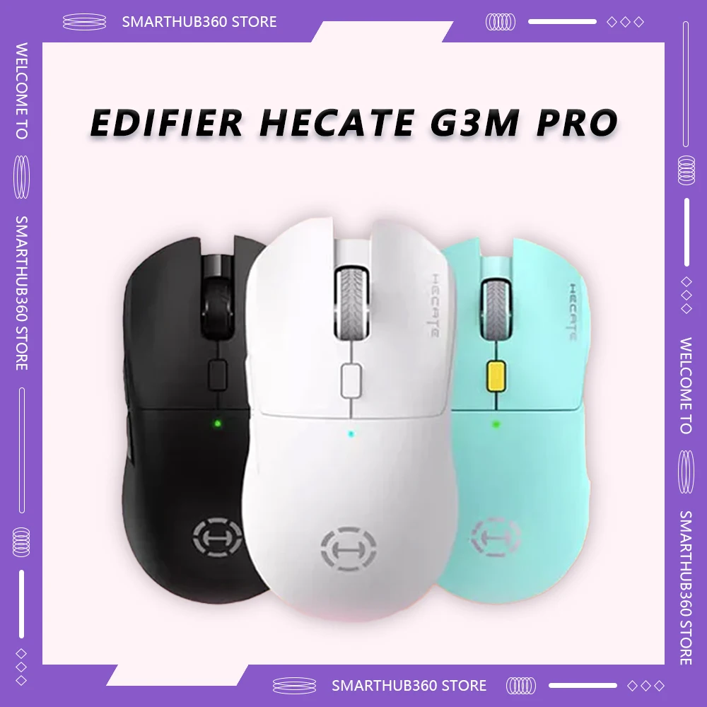 

Мышь Edifier Hecate G3m Pro PAW3395, трехрежимная эргономичная легкая беспроводная Bluetooth игровая мышь по индивидуальному заказу, аксессуары для ПК