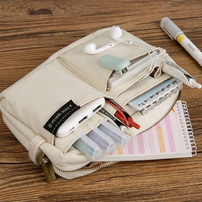 1pc Japan Kokuyo A Litttle Special Series Pencil Bag Student Stationery Bag Large Capacity Stationery Box Retro
