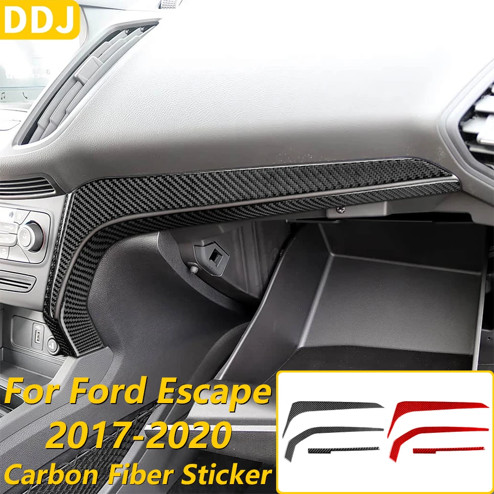 

For Ford Escape 2017-2020 Carbon Fiber Co-pilot Instrument Dashboard Panel Cover Decorative Car Accessories Decoration Sticker