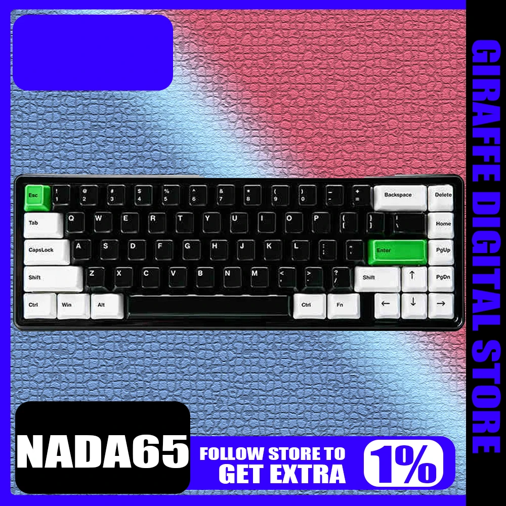 Original Nada65 Panda Mechanical Keyboard RGB Gasket 2.4G Three Mode Wireless Gaming Keyboard Customized Pc Gamer Accessories