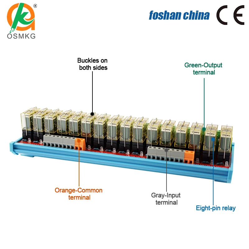 16 Channels 2NO 2NC  Dual Group Relay Module  8A 12V/24V Electromagnetic Relays Relays  for Indicator Light