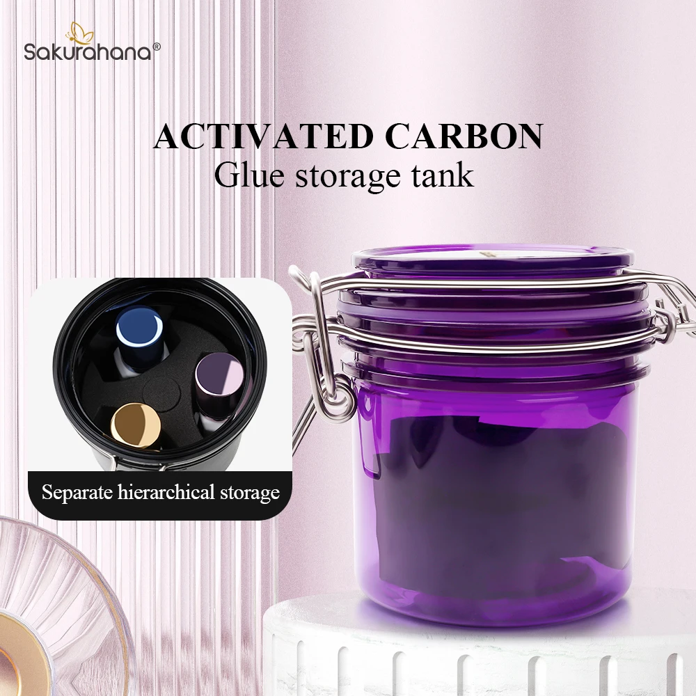 SAKURAHANA Activated Carbon Eyelash Glue Container Storage Tank Adhesive Holder Stand Makeup Tools Maquiagem Cilios
