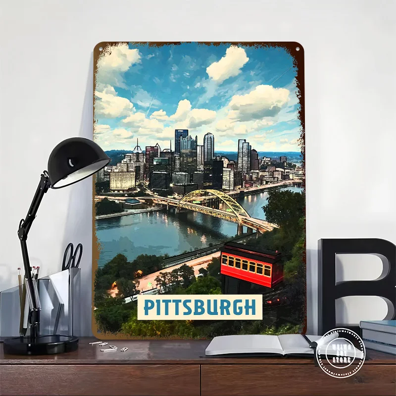 Pittsburgh Metal Poster Perfect Gift for Fans Lovers Customized Wall Art Metal Sign for Gaming Room Decoration Cozy Decor Luxury