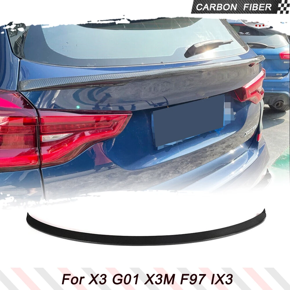 Real Carbon Fiber Hinten Stamm Spoiler Flügel Für BMW X3 X3M IX3 F97 2018-2022 Auto Hinten Schwanz stamm Boot Deckel Flügel Spoiler