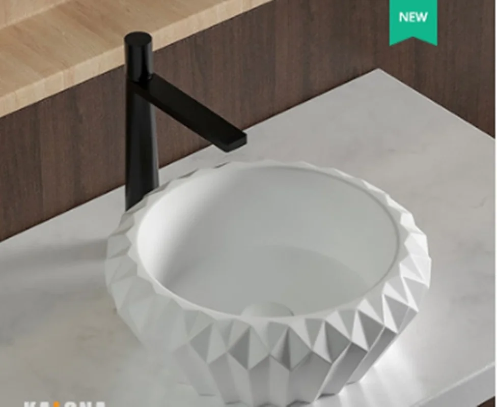 

Fashion Countertop Sinks Black White Oval Bathroom Hotel Art Wash Basin Water Waves Mouthwash Basins Balcony Sink Faucet