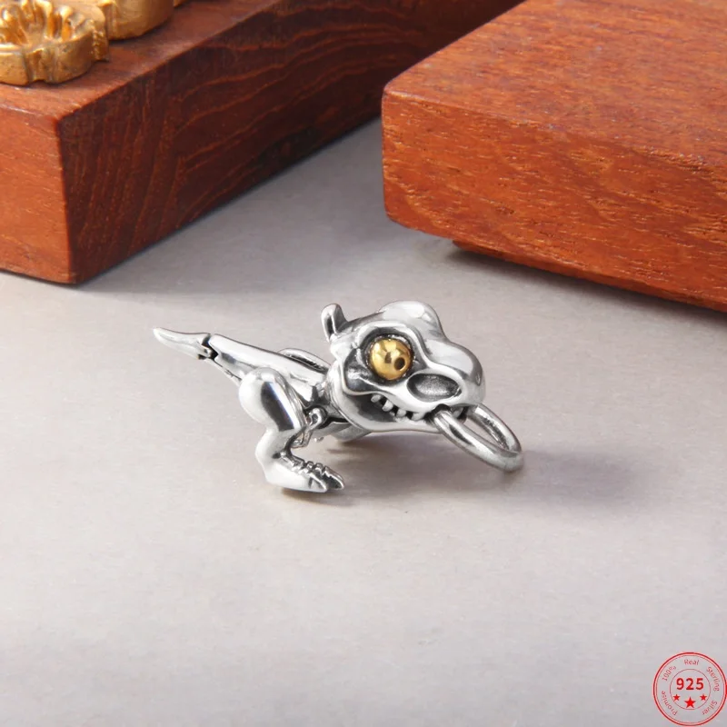 

Подвески из стерлингового серебра 925 пробы для женщин и мужчин, ретро 3D тираннозавр Рекс, подвижная застежка, модные ювелирные изделия, оптовая продажа