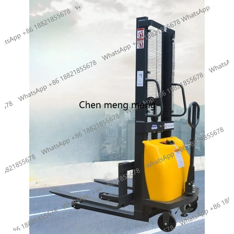 

ss26 Half Electric Forklift Hydraulic Handling Stacker Automatic Lifting Hand Push Tray Battery Car
