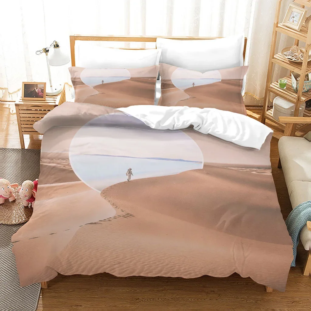 Natural Scenery Art Duvet Cover Set King/Queen Size Desert Landscape Soft Bedding Set for Teens Adults Polyester Quilt Cover