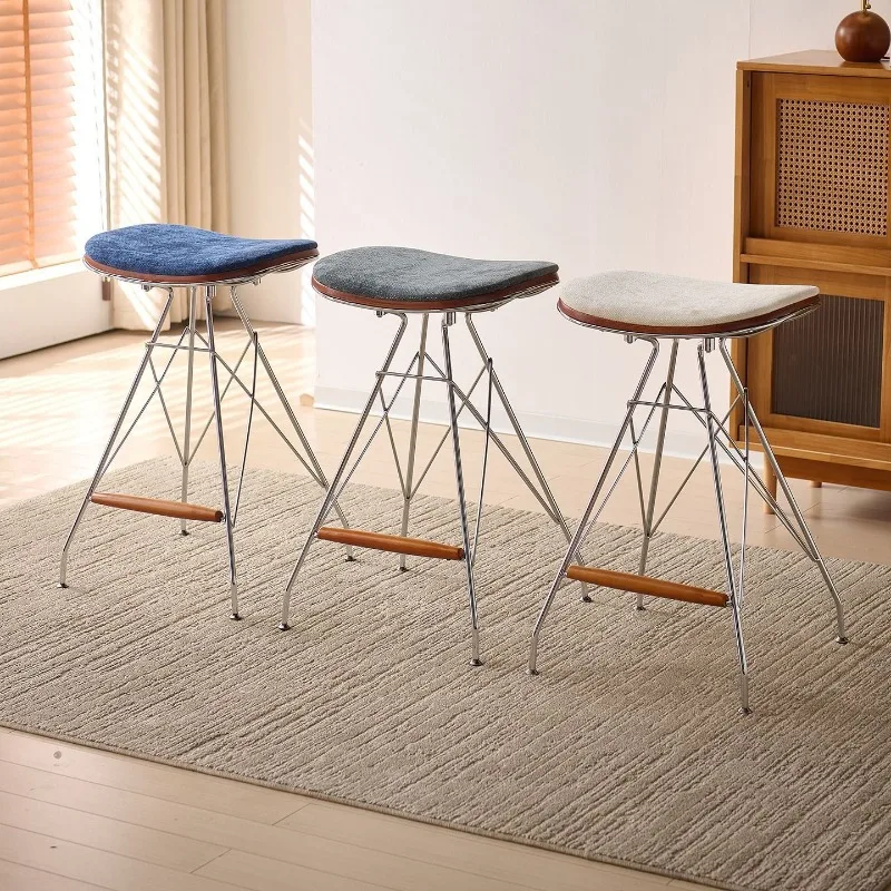 Bar chair creative retro wrought iron saddle bar stool backless island table home high chair