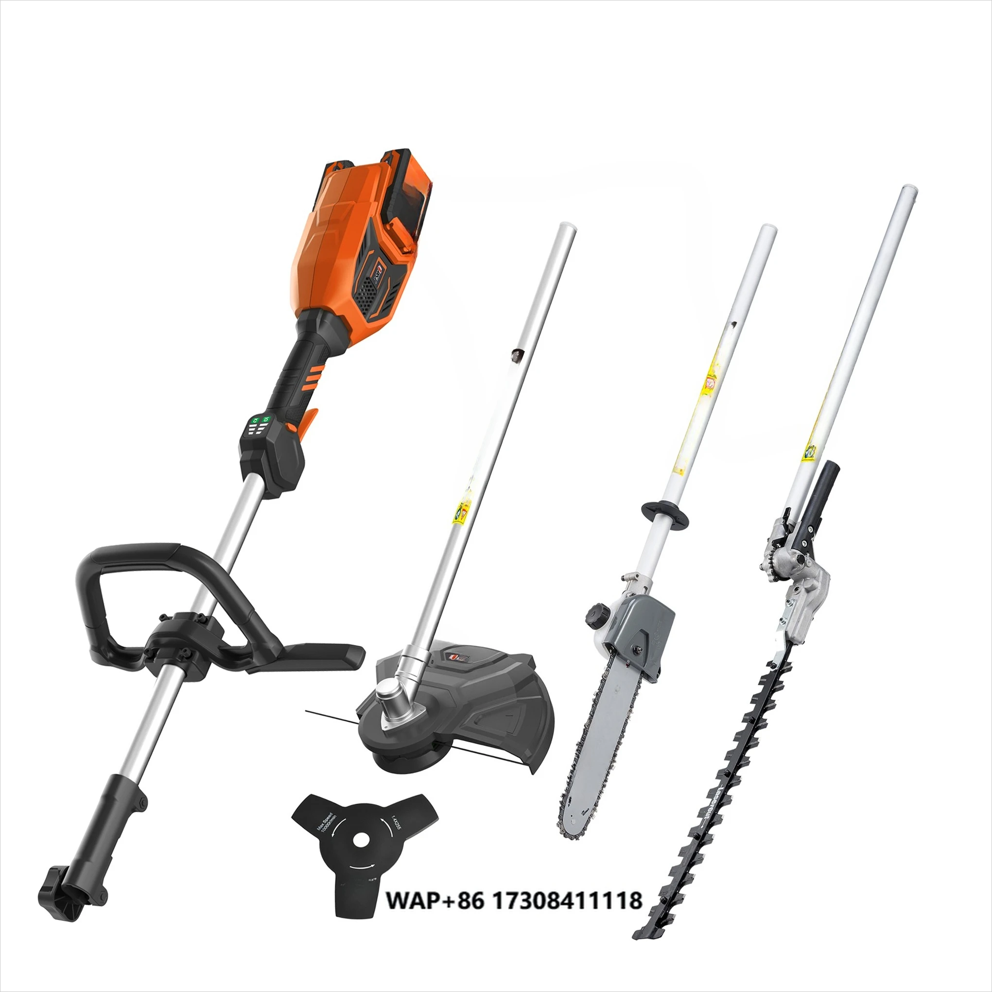 Multi Function Portable Garden Tools Sets Kit  Lithium Power  40V 4 in 1cordless with  String Trimmer Pole  Saw Grass Cutter