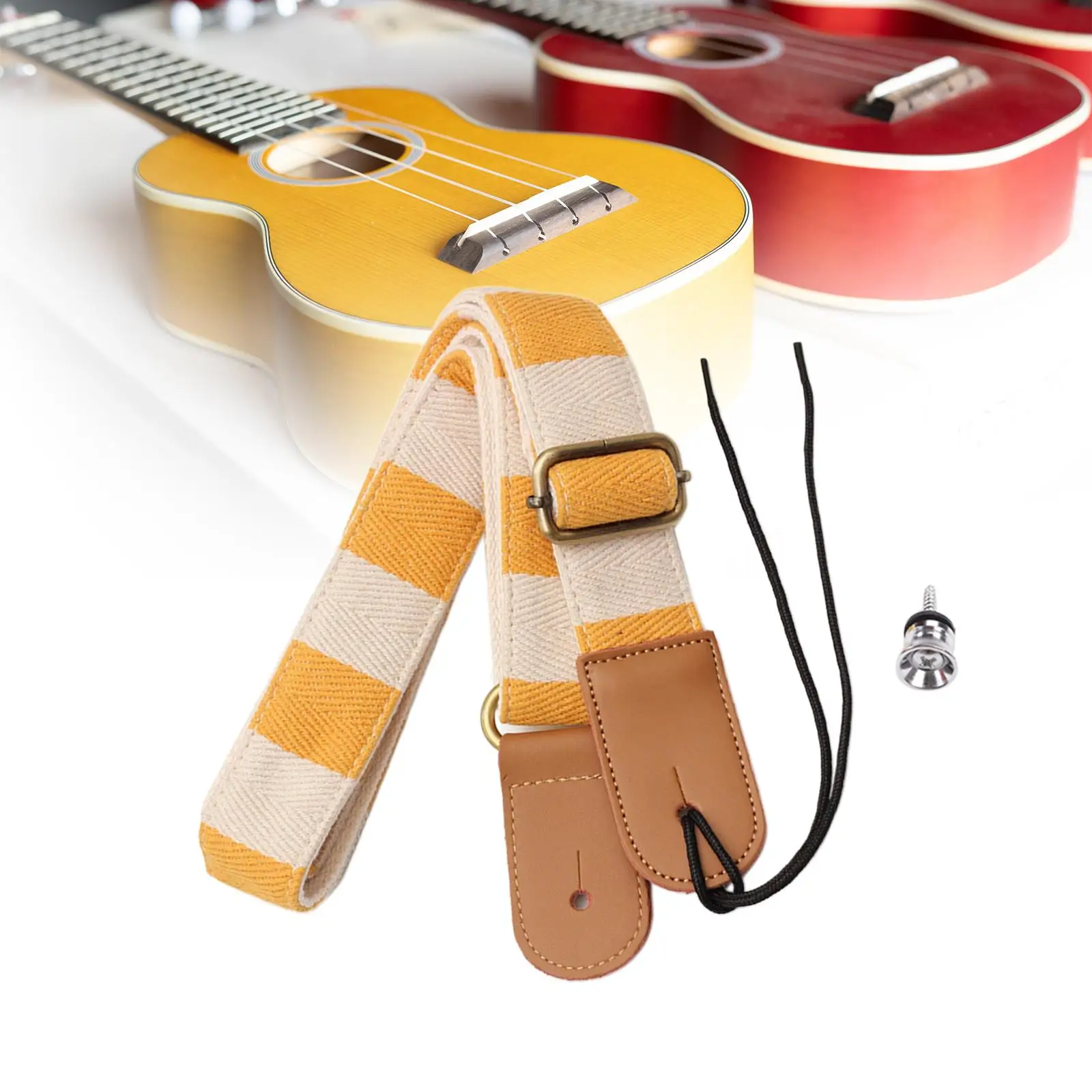 Ukulele Strap Adjustable 4cm Widen Hawaiian Guitar Back Straps for Ukulele 4