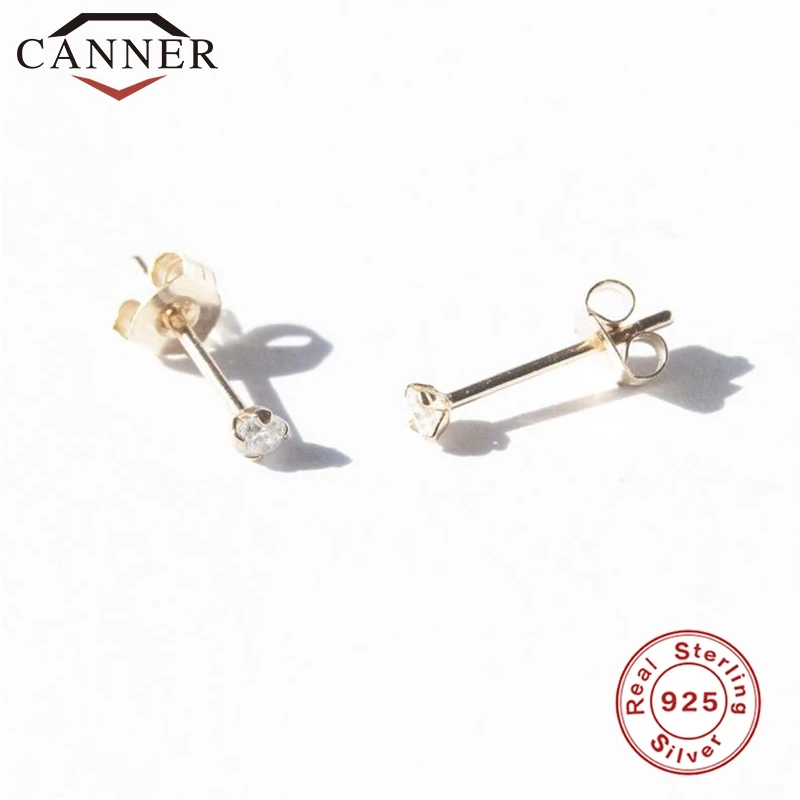 925 Sterling Silver Mini Zircon Stud Earrings for Women Fashion Earrings 2020 Simple ins Gold Rose Gold Earrings Wholesale