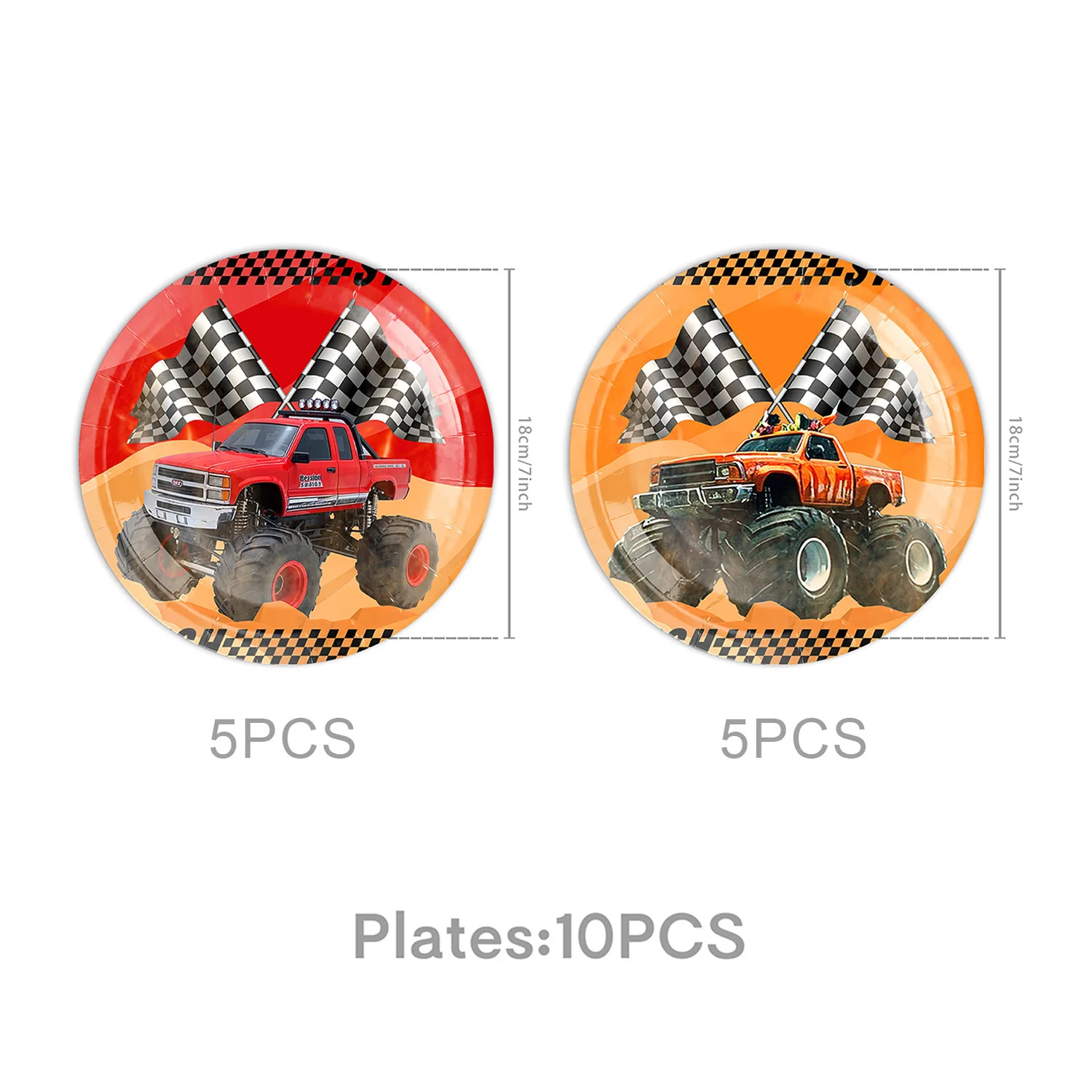 Monster Truck Birthday Party Decoration Tableware Set Tablecloth Plate Cup Napkin Bag banner Racing Car Party Favors Supplies