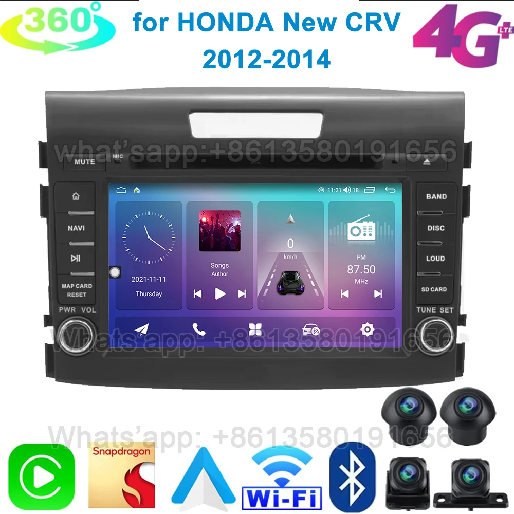 Android GPS Multimedia Carplay Auto Radio Player Navi Screen For Honda CRV CR-V 2012 2013 2014 2015 2016 Stereo Original Style