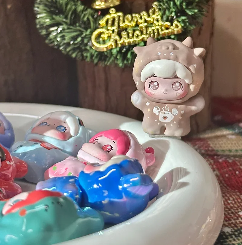 BAOBAO عناق الحيوانات الأليفة متجر زائد عيد الميلاد كرنفال إكليل أورورا سلسلة دمية صندوق أعمى اليدوية سطح المكتب صندوق أعمى سلسلة عيد ميلاد