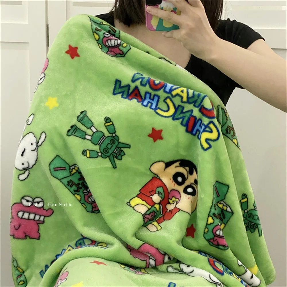 

Фланелевое студенческое офисное одеяло с рисунком карандаша Shinchan, одноразмерное спальное одеяло, удобное одеяло, покрывало для спальни