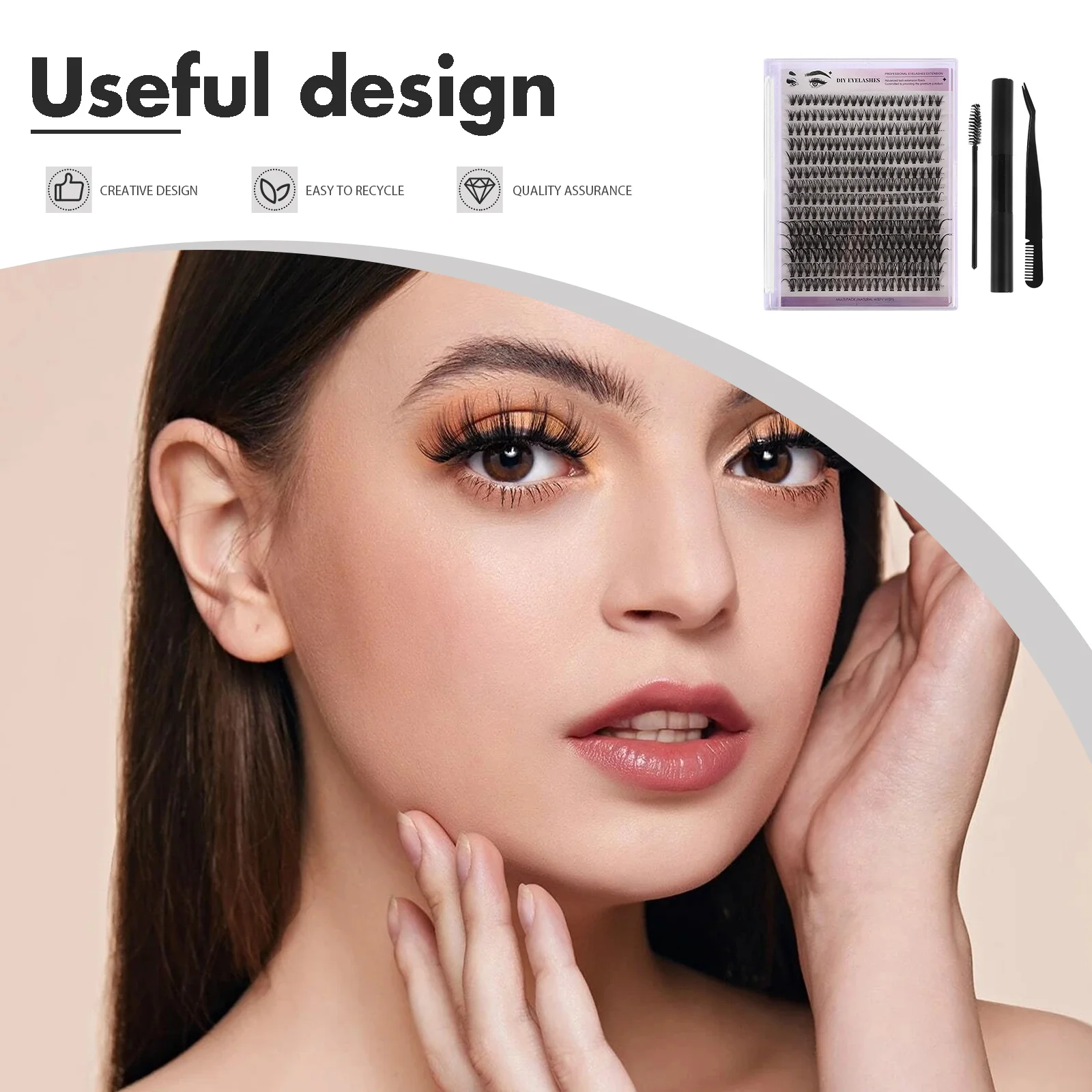 1 Juego de Kit de pestañas postizas Diy, extensiones de pestañas, removedor de sello adhesivo, pinzas para uso doméstico, maquillaje de autoaplicación