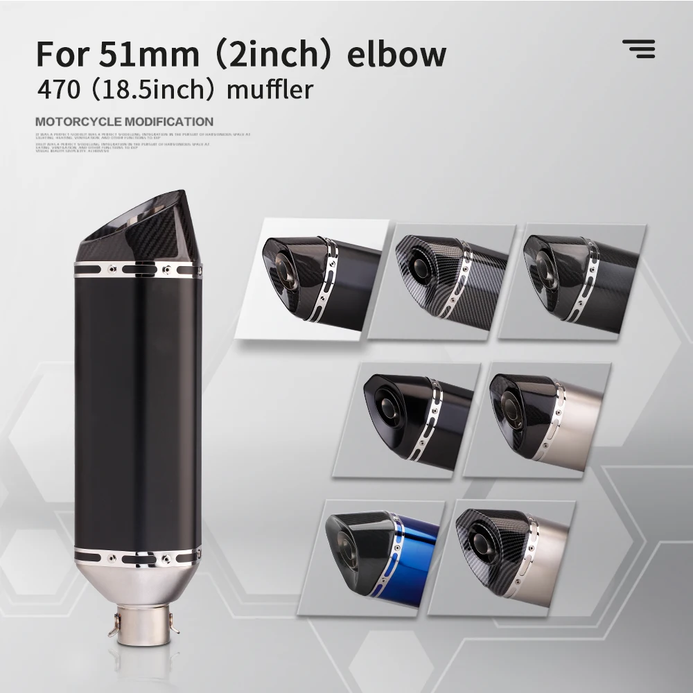 

For Motorcycle Exhaust Pipe Escape Motorbike 38-51mm Muffler For Ninja250 400 yzf R3mt07 09 CBR 650r 1000RR S1000RR R6