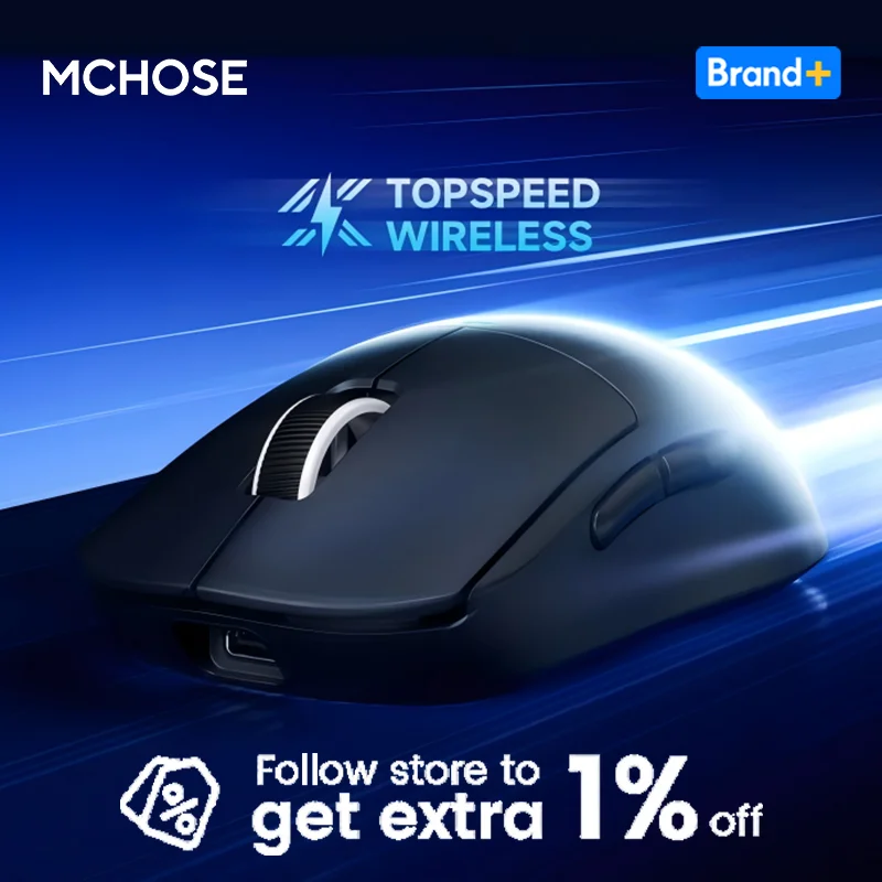 

Беспроводная игровая мышь MCHOSE A5 V3 PAW3395 Датчик, двойной датчик 8 кГц, менший, форма A7, супер скользящее покрытие, легкий дизайн