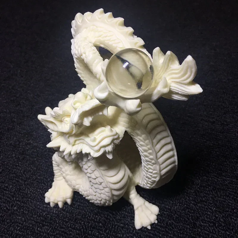 

Feng Shui White Dragon Statue， Dragon with Bead Sculpture，Home Living Room, Office Decoration Best Gift in Year of The Dragon