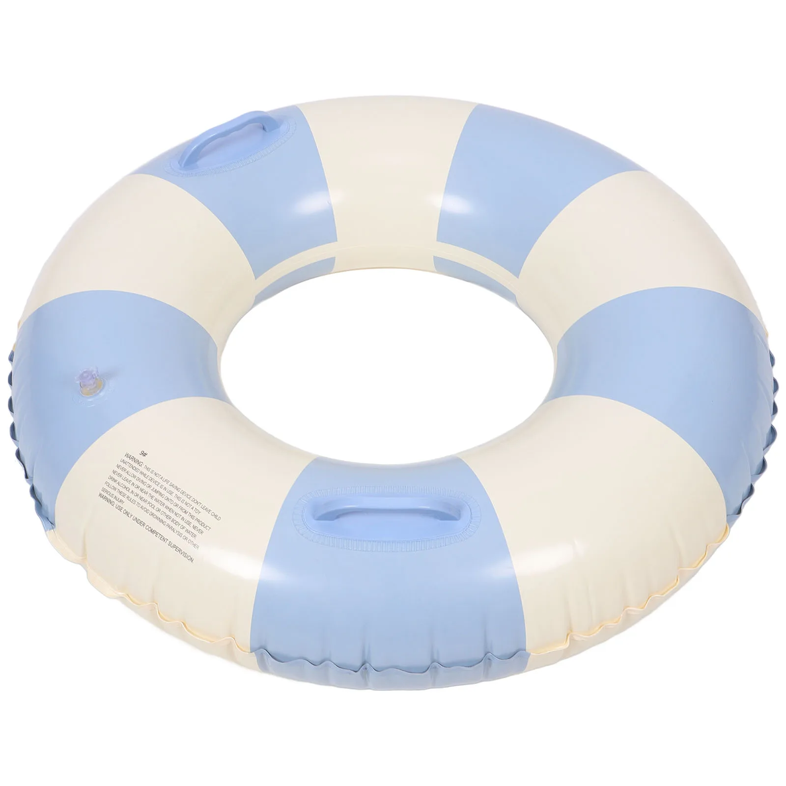 

Striped Swim 90# Handle Swim Ring Blue Pool Float for Adults Inflatable Circle with Handles PVC Foldable Summer Beach