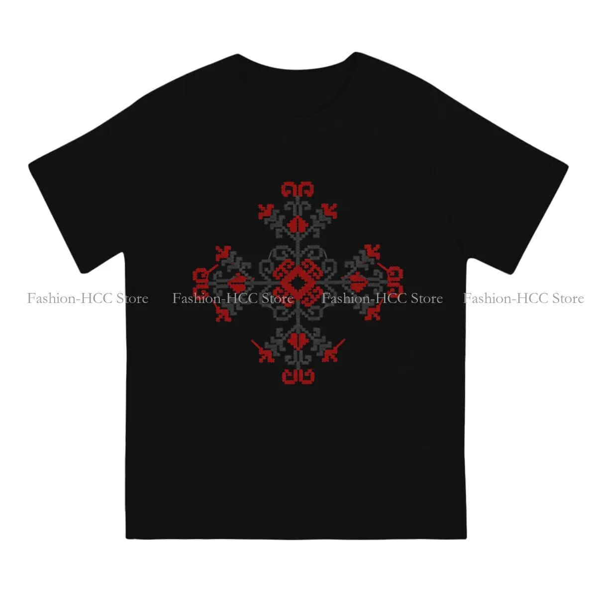 Ukrainian Vyshyvanka Ornament Polyester TShirt for Men Eastern Europe Pattern Humor Summer Tee T Shirt Novelty Trendy