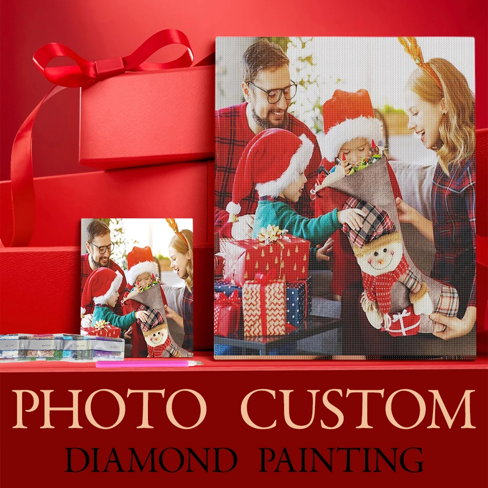 PhotoCustom Full Round/Square Diamond Painting Christmas Adult Personalized Create Stunning Home Decor With Your Own Picture Hom