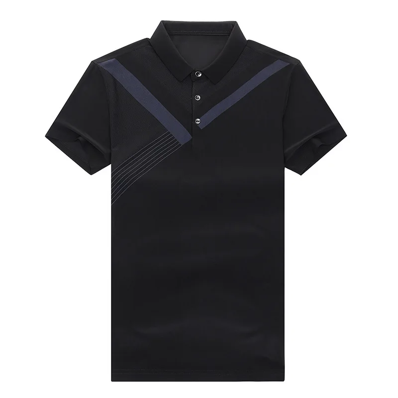 Camisas polo listradas de manga curta masculina, pulôver esportivo casual, camiseta de negócios inteligente, roupas masculinas, moda streetwear, nova, verão