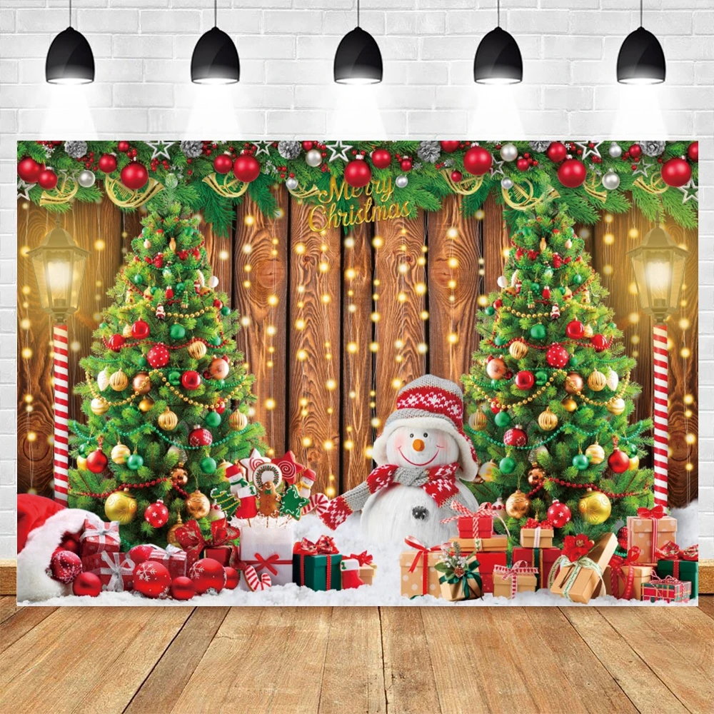 冬のクリスマス写真撮影背景木製ボードカラフルなライトペンダン - Photography Lighting And Background のレビューと価格