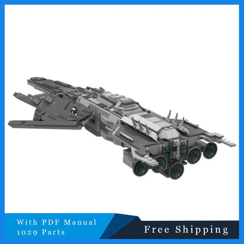 

1029 шт., серия Star Battle, серый, крутой, знаменитый флагманский строительный блок, креативная модель кирпича для детей, сборка своими руками, дисплей, игрушка в подарок