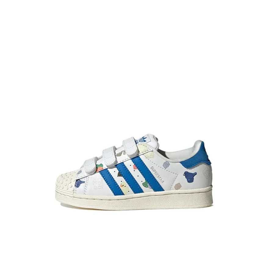 adidas originals white and blue color non-slip shock-absorbing wear-resistant comfortable low-top casual shoes