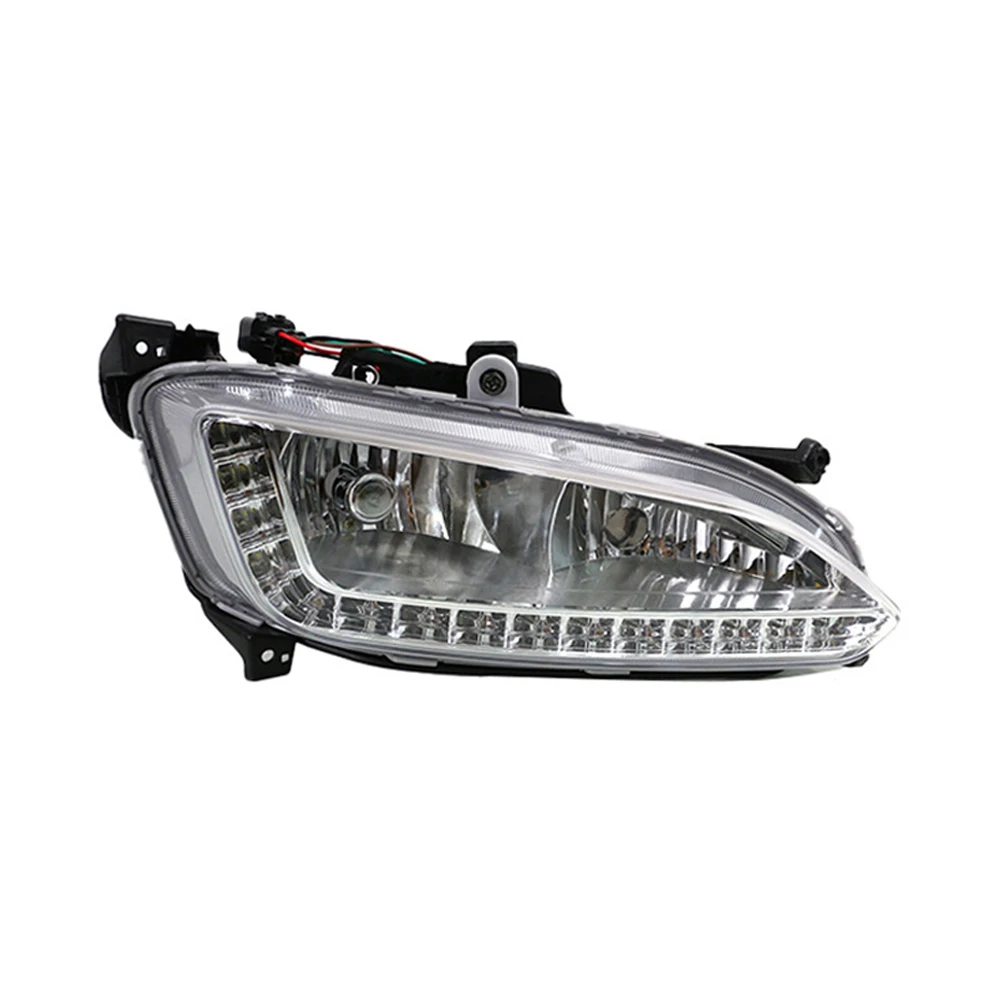 LED DRL Fog Light Daytime Running Lamp For Hyundai Santa Fe Maxcruz IX45 2013-2015 Car Accessories Headlamp Driving Set