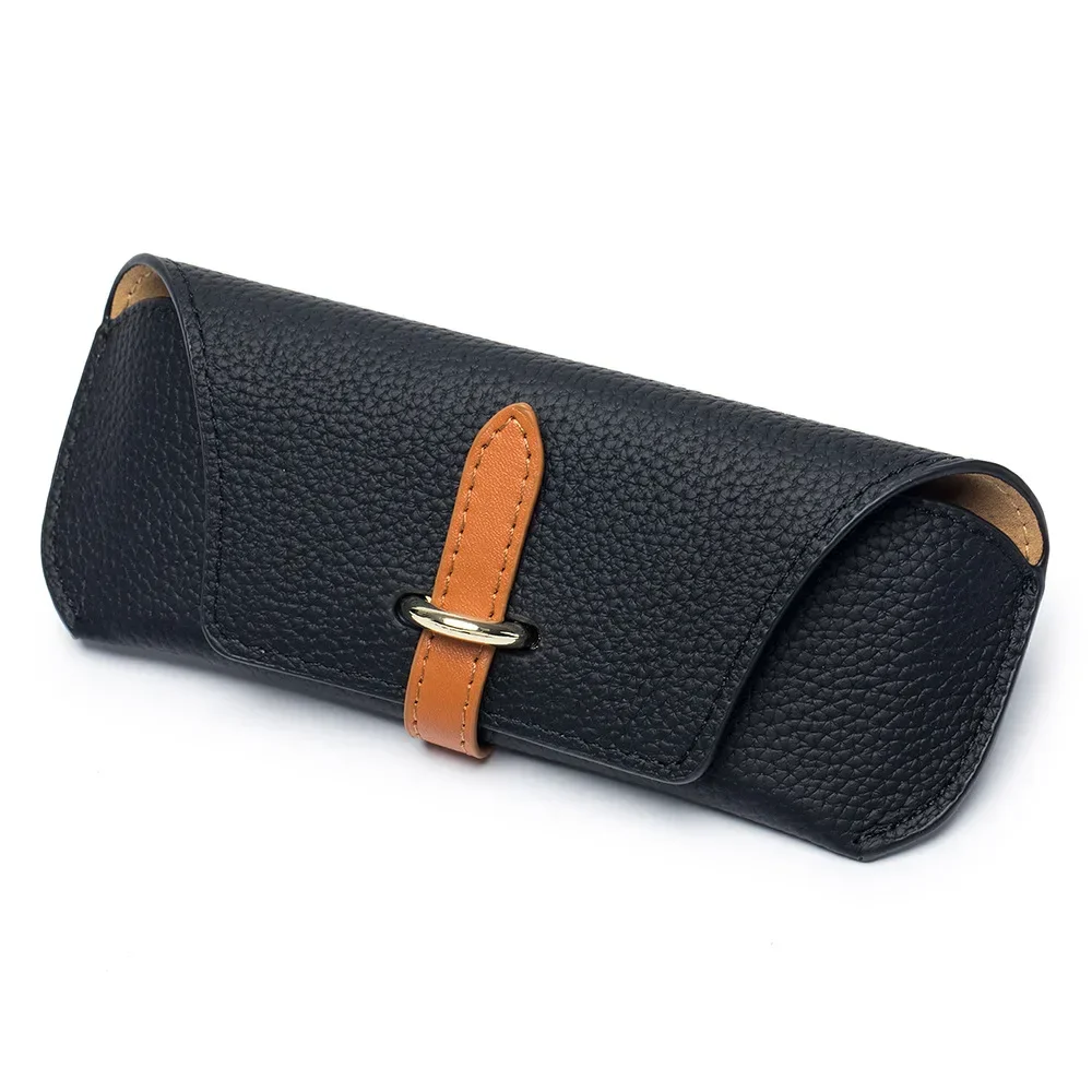 Luxury Brand Leather Glasses Case Holder Portable Slim Sunglasses Pouch Soft Eyeglasses Eyewear Sleeve for Women Men Lightweight