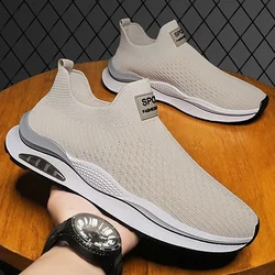 Zapatillas deporte hombre transpirables malla sin cordones a la moda
