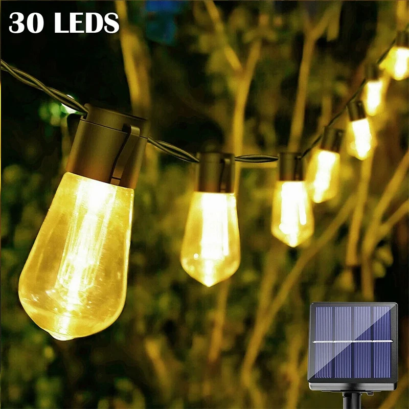 

Outdoor Solar String Lights LED IP65 Waterproof Edison Bulb Retro Vintage Christmas Garland Garden Party Decoration Fairy Lamp