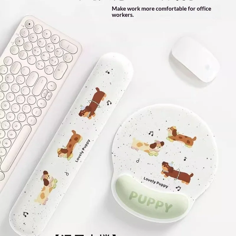 Cartoon Dachshund Wrist Rest Mouse Pad Cute Silicone Keyboard Hand Rest for Laptop PC Office Desk Girls Gift
