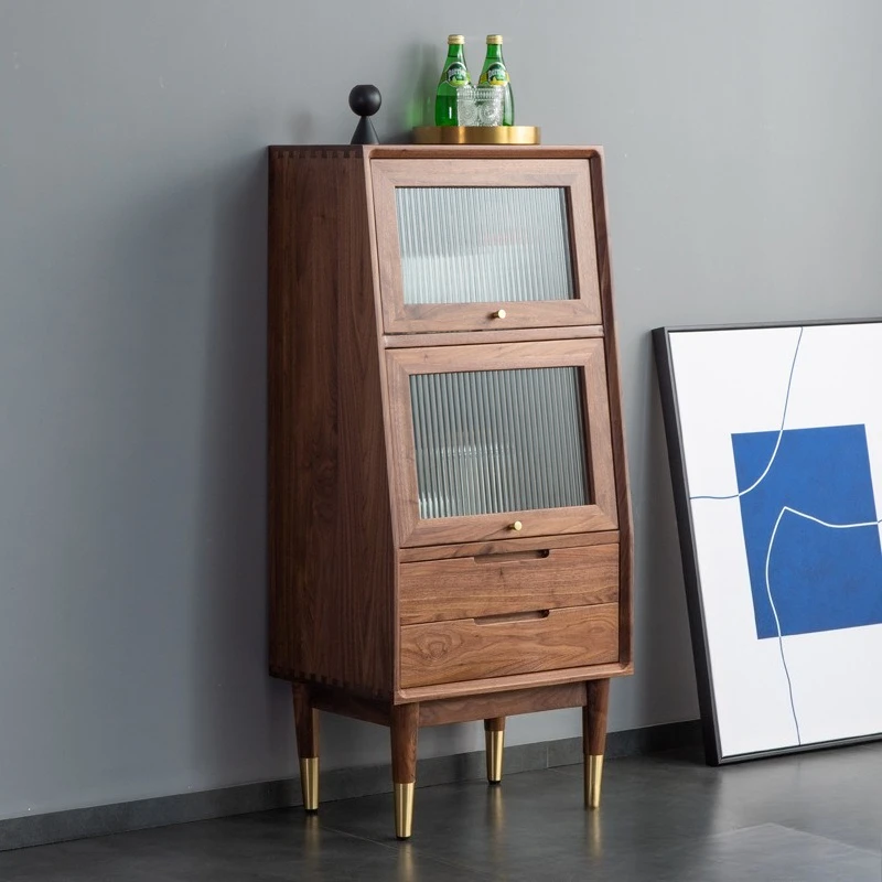 Black walnut living room white oak cherry wood solid wood storage chest