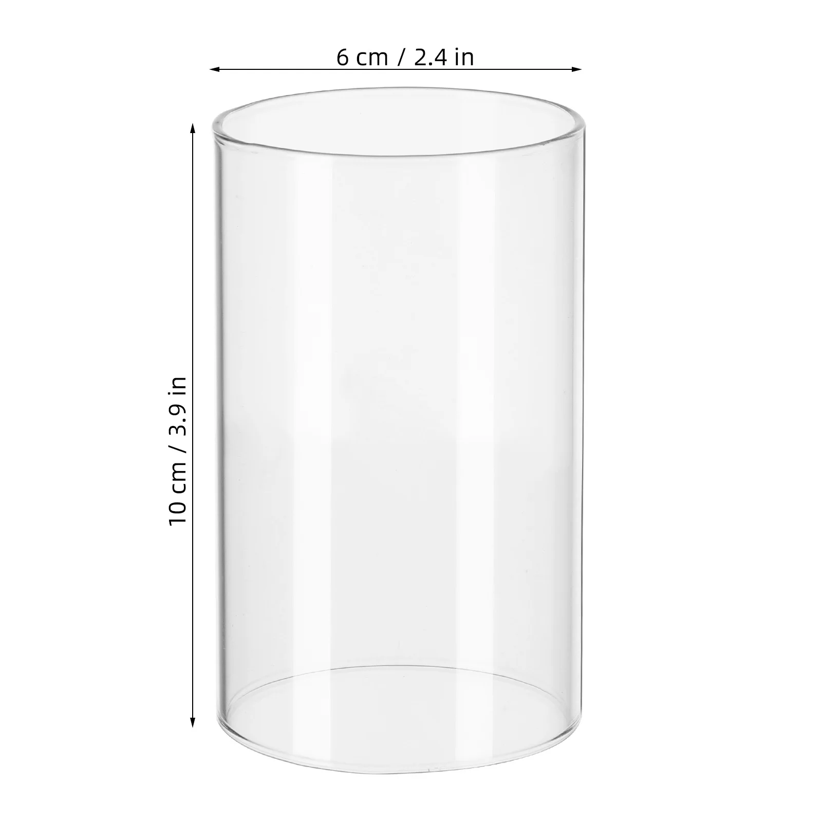 4Pcs Glass Shade Transparent Cylinder Windproof Cover for Electric LED Light Decorative Room Adorn Wedding Decor