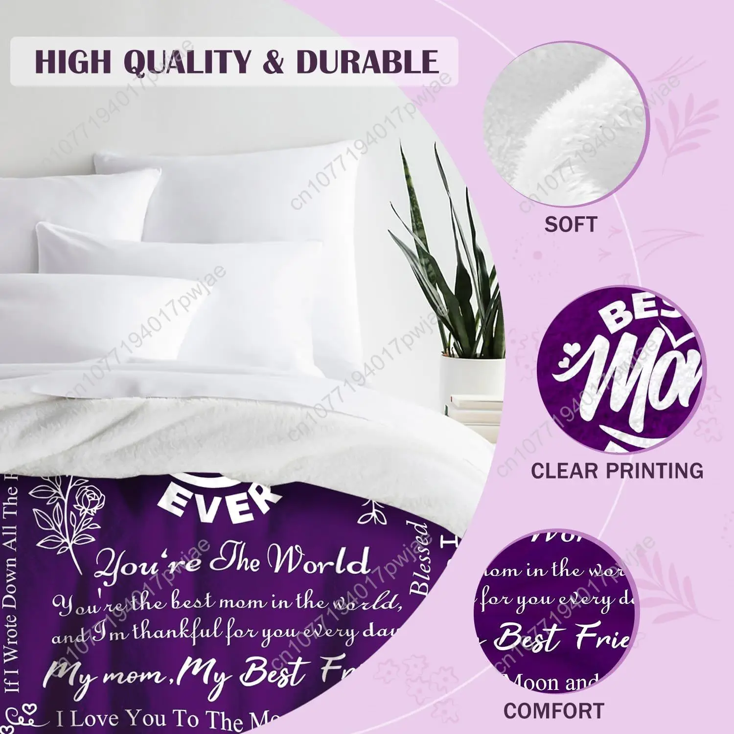 هدايا عيد ميلاد الأم للأم - هدايا للأمهات من الابنة والابن - بطانية عيد الميلاد وعيد الحب للأمهات #5