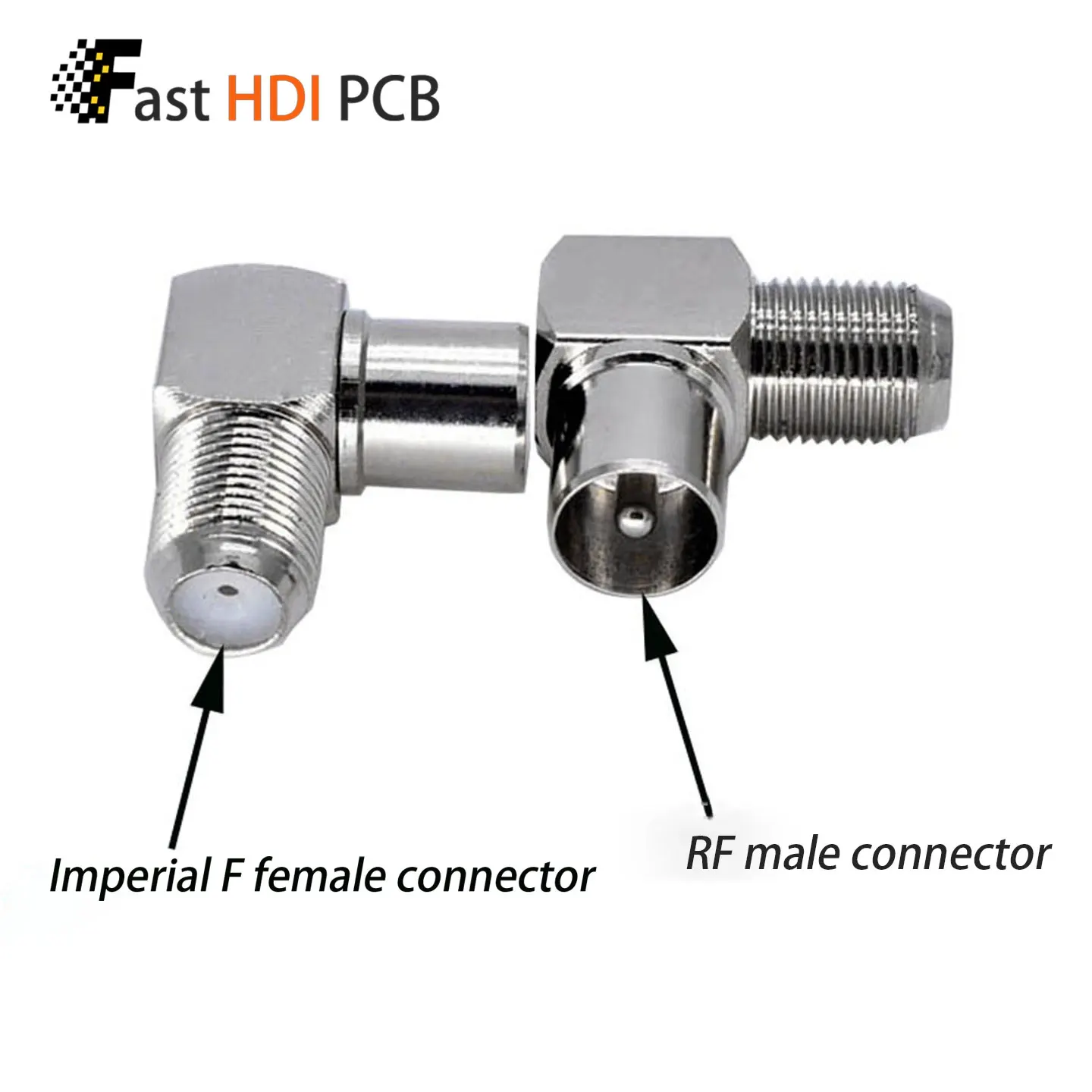 F Female to TV9.5 Male Adapter Right Angle 90 Degree for Set Top Box Cable TV Antenna Satellite Receiver Coaxial Copper