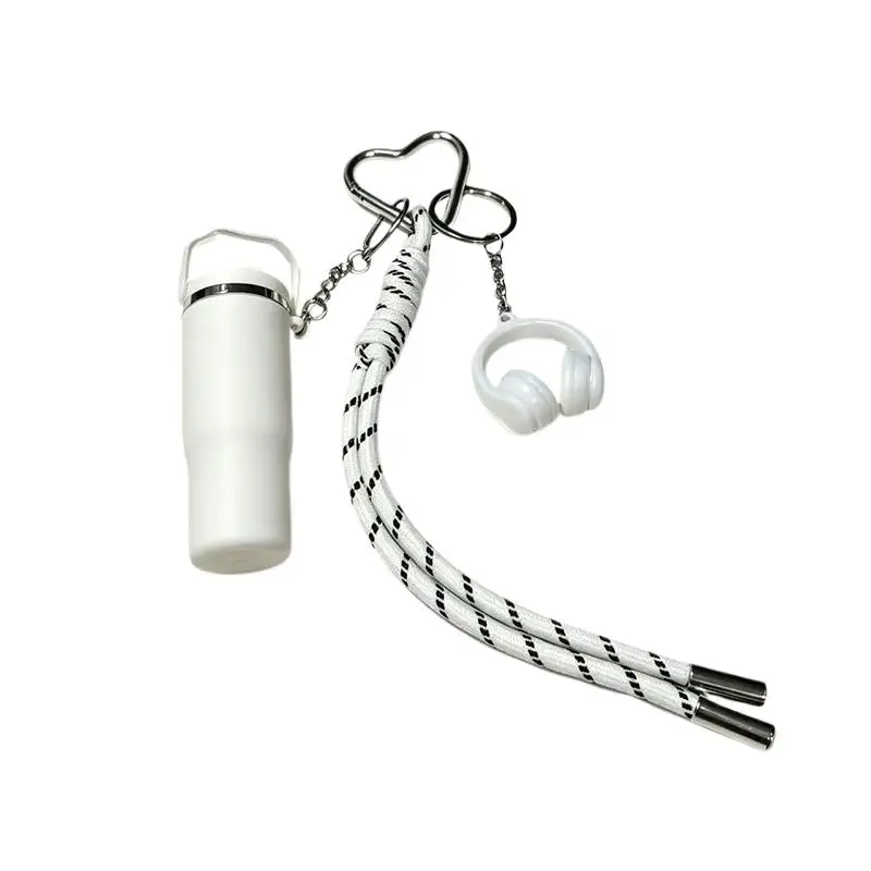 1 Stück Sport-Wasserflaschen-Kopfhörer-Schlüsselanhänger, InsStyle Damen-Taschenanhänger mit geflochtenem Seil gegen Verlust – Detail 6