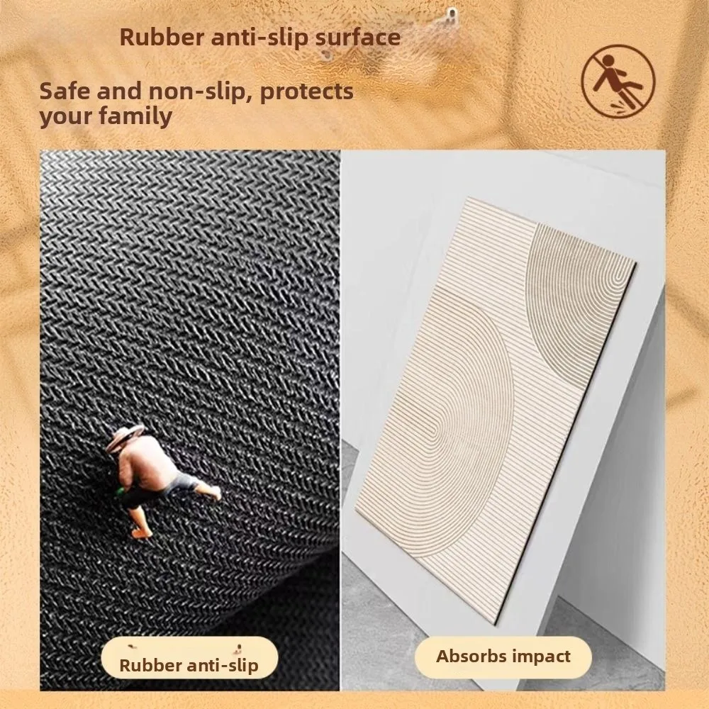 40*60cm Absorbent Bath Rug Mat Square Crystal Velvet Toilet Entrance Mud Mat Quick Dry Ultra Thin Oval Floor Mat