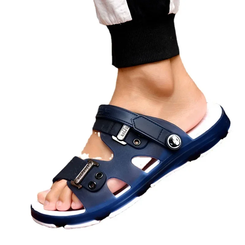 Sandals Men Slippers Outdoor Beach Casual Shoes Zapatos De Hombre Indoor Durable Anti Slip Peep Toe New 2023