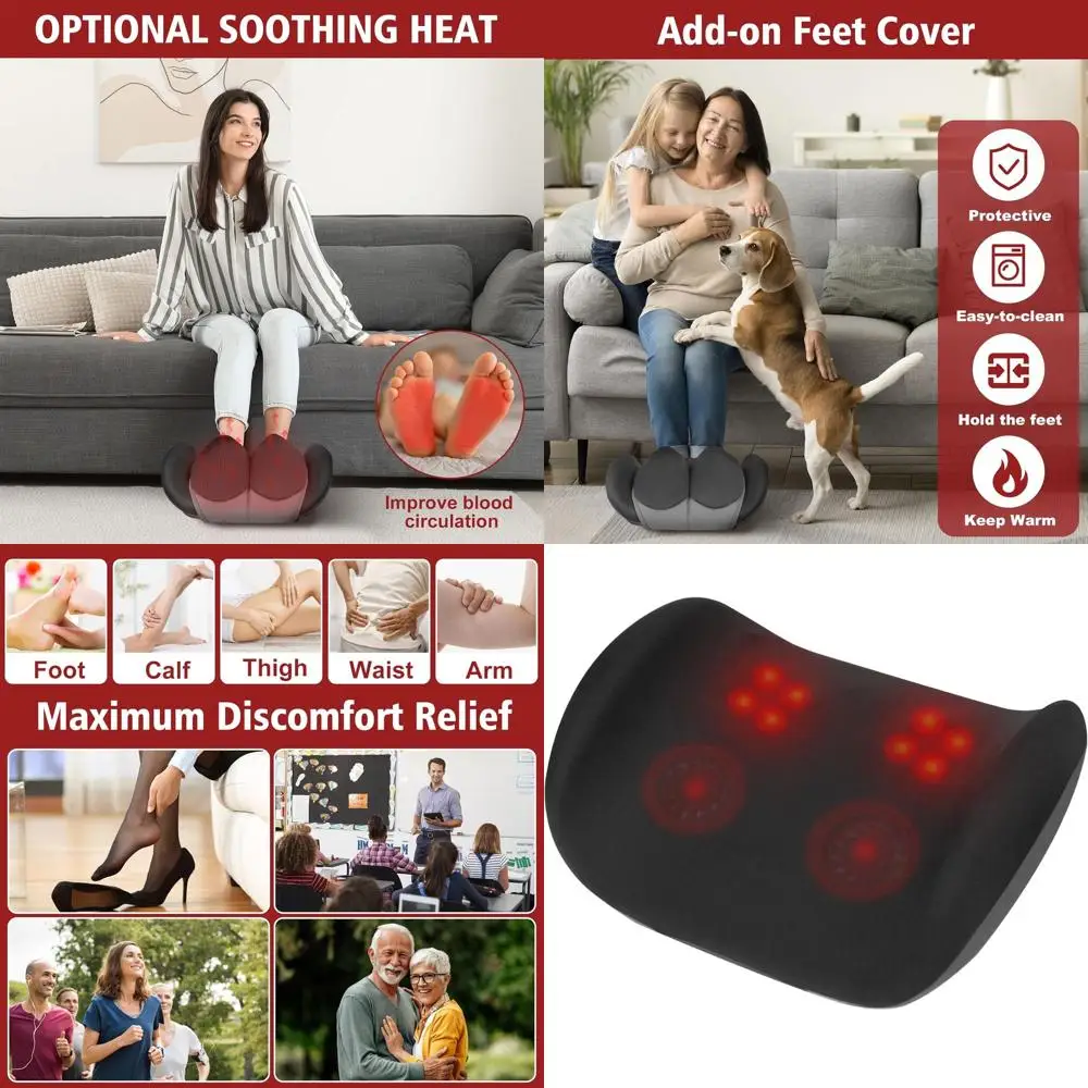 

Heated Vibrating Shiatsu Foot and Calf Massager for Plantar Fasciitis, Neuropathy Relief, Improved Blood Circulation, Leg Muscle