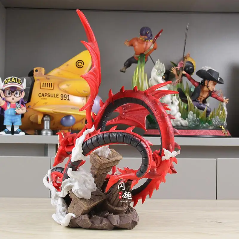 25cm-32cm أنيمي يو غي أوه! Slifer السماء التنين الشكل المشهد نموذج تمثال مكتب الحلي تمثال تحصيل الرسوم المتحركة الأولاد هدية