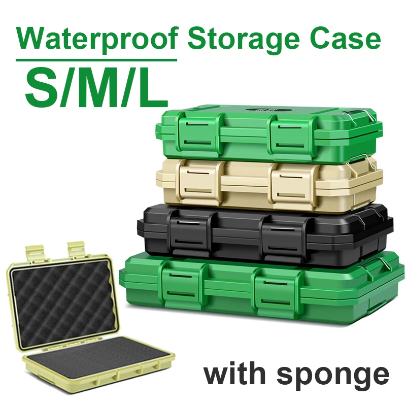 

1pc Waterproof Storage Box, Sealed Small Precision Instrument Tool Storage Box with Sponge Shock-absorbing Equipment Box