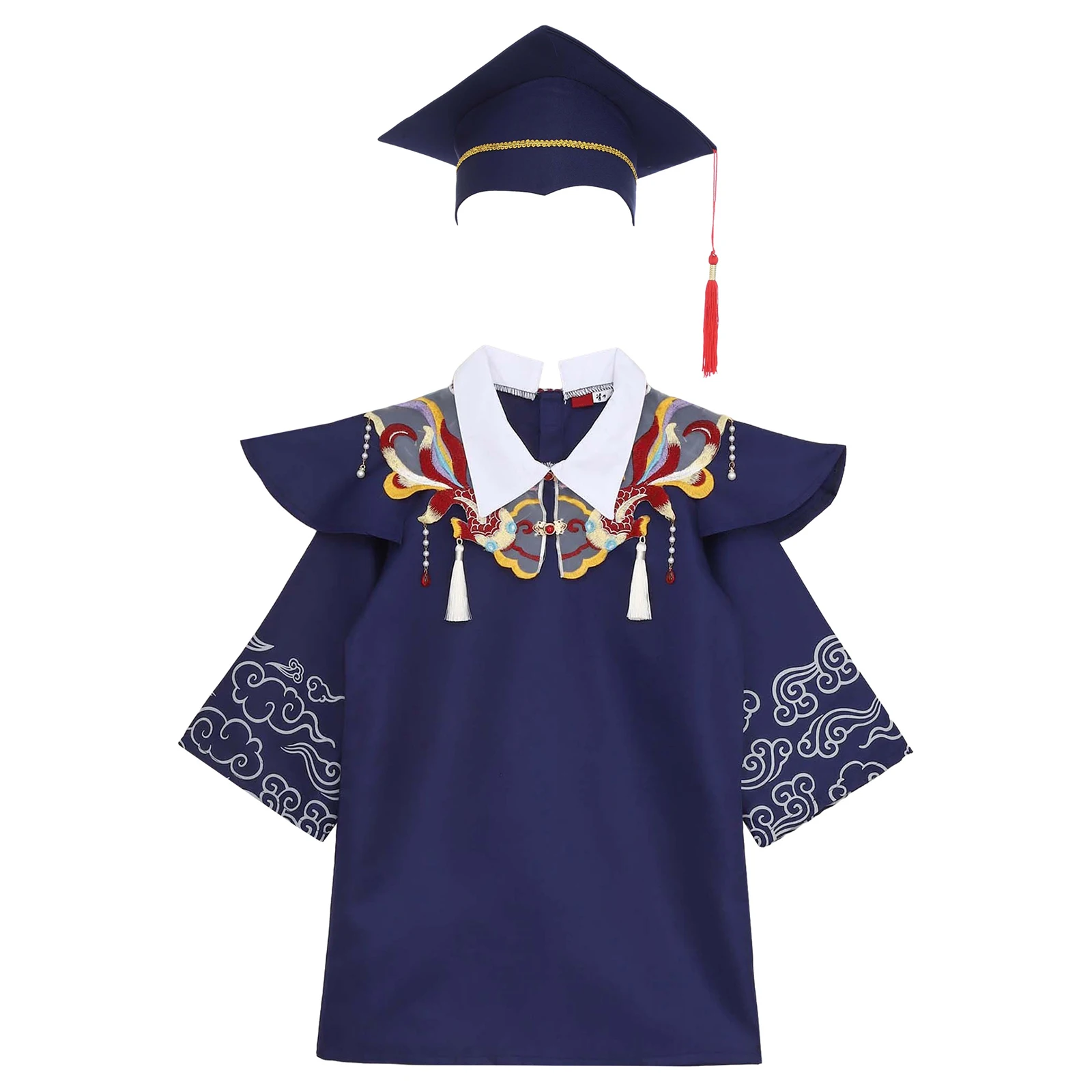 Graduation Uniform with Tassel Hat Neo-Chinese Style Graduation Bachelor Suits Students School Uniform Graduation Party Clothes