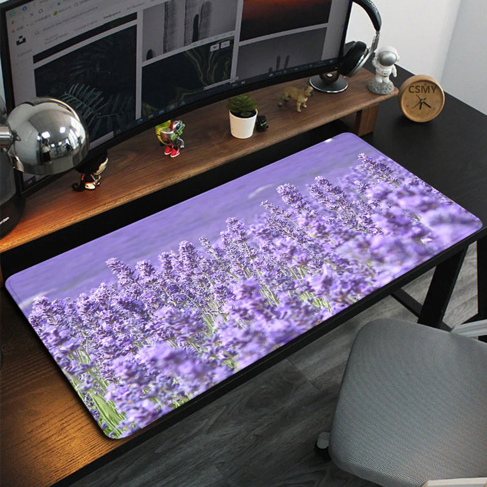 Yuzuoan purple fantasy lavender gaming mouse pad large XL suitable for office games computer non-slip table mat 900x400