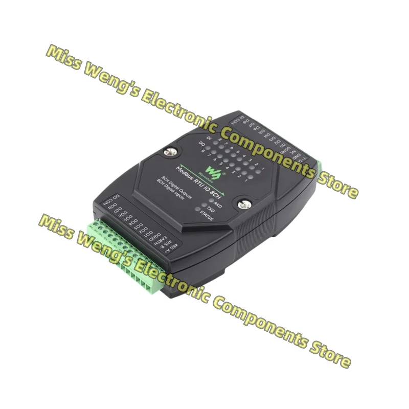 Industrial grade 8-channel digital input/output rail type DC7-36V wide voltage Modbus RTU module Modbus RTU IO 8CH